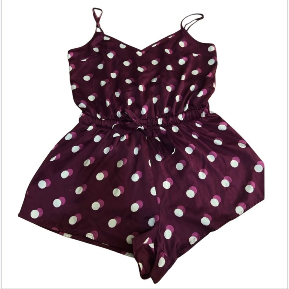 Polka Dot One Piece - Burgundy and White